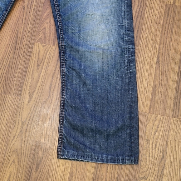 Mens Guess Desmond Relaxed Straight Jeans 32x26 Blue Denim Thick Stitch B21 - Picture 3 of 15